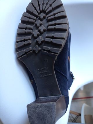 Botines color azul de serraje talla 37