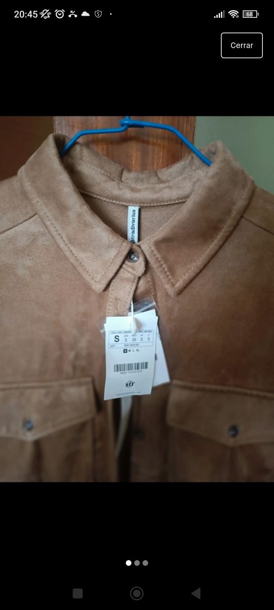 Camisa de terciopelo marrón