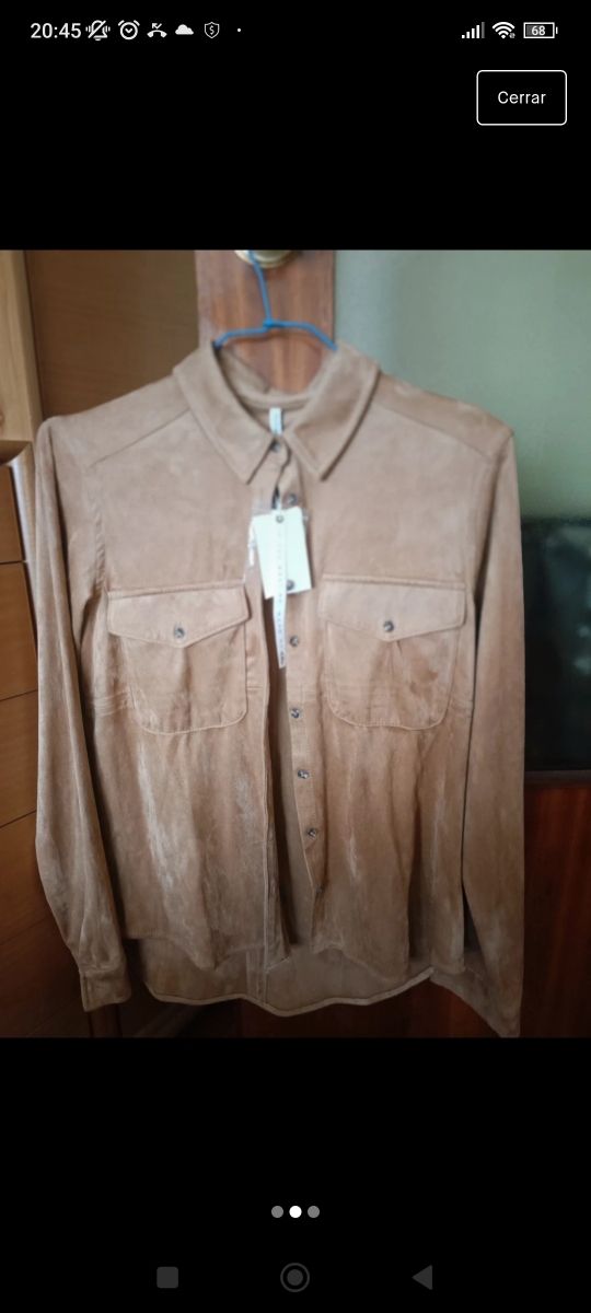 Camisa de terciopelo marrón