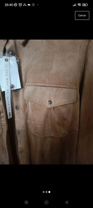 Camisa de terciopelo marrón