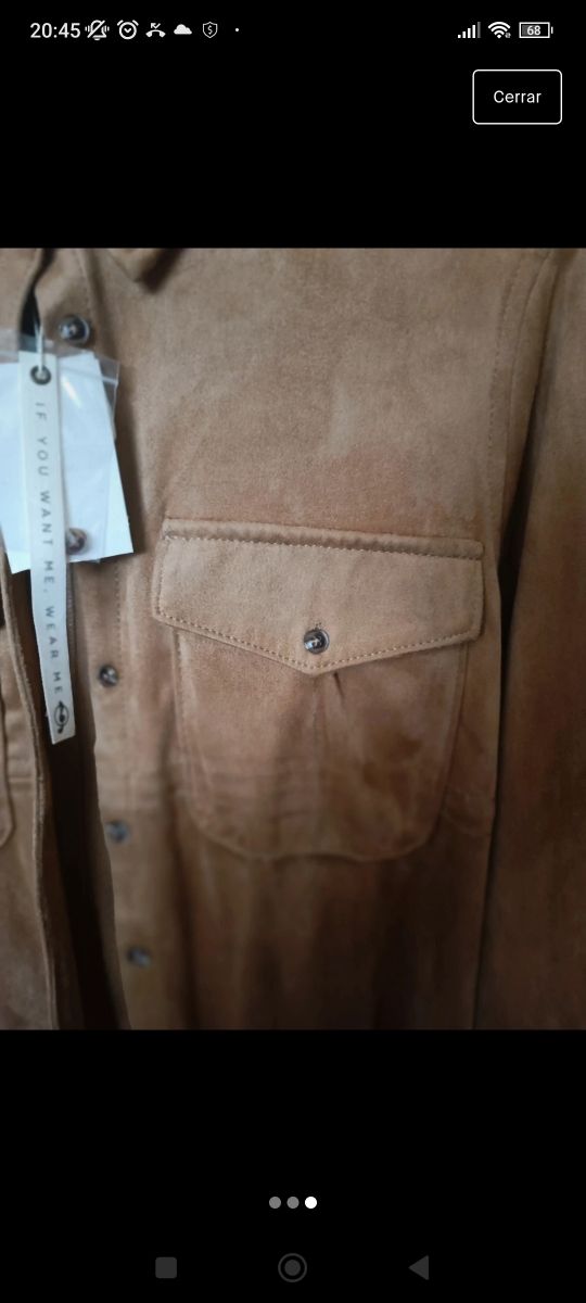 Camisa de terciopelo marrón