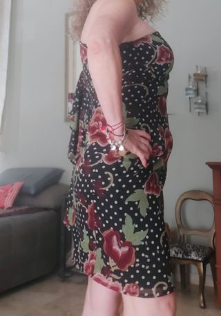 Vestido de gasa lunares y flores