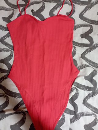 Body canalé rojo talla S