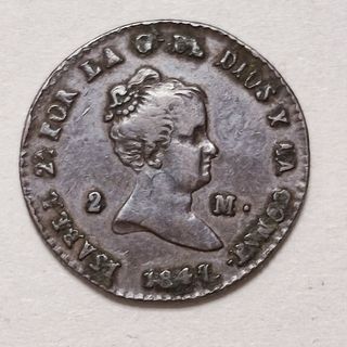 Moneda de 2 Maravedís 1847 Isabel II Segovia