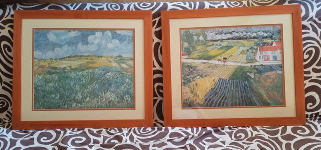 2 quadros Van Gogh, imagenes campestres