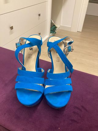 Zapatos plataforma azul