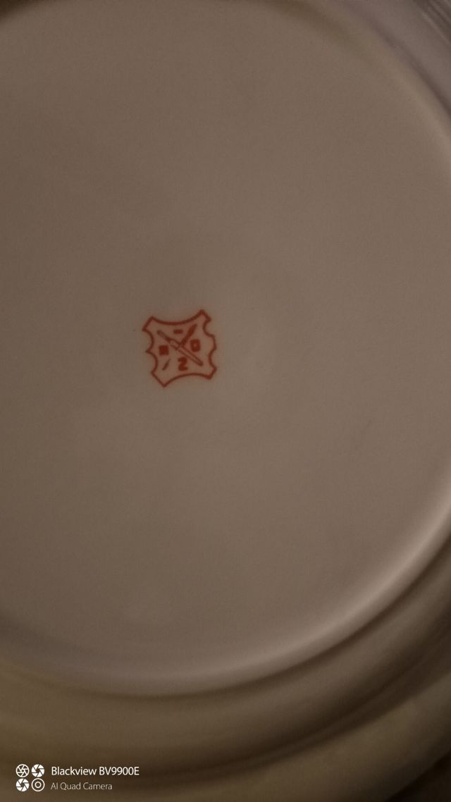 pareja de platos de cerámica antiguo . vintage