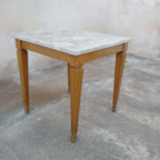 Mesa pequeña antigua de madera noble mármol 