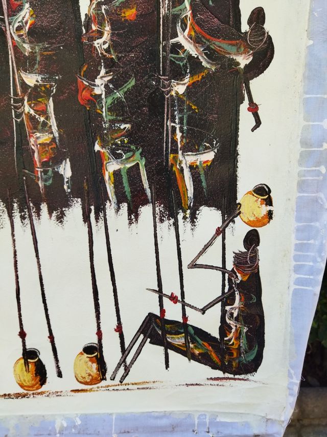 cuadro oleo sobre lienzo, Tanzania África