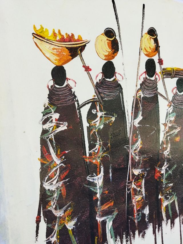 cuadro oleo sobre lienzo, Tanzania África