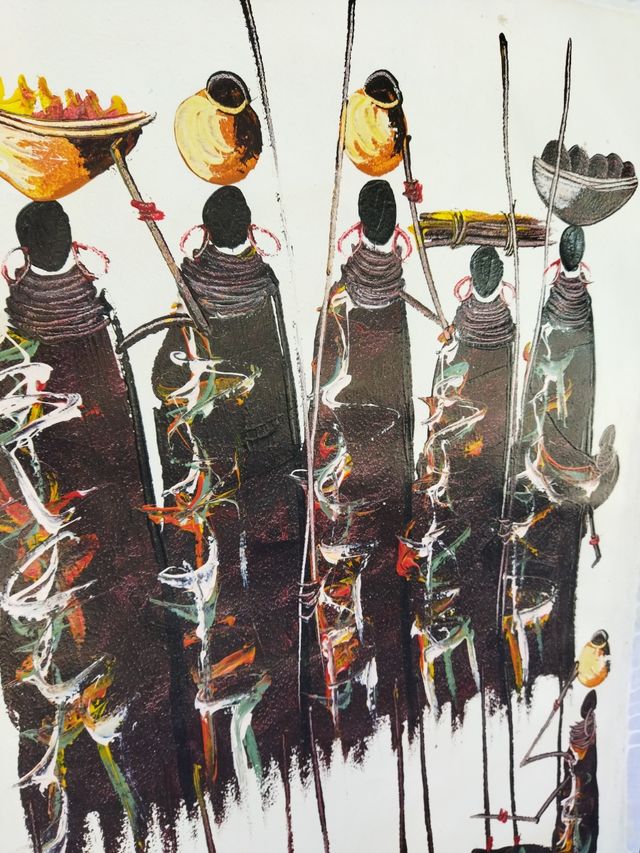 cuadro oleo sobre lienzo, Tanzania África