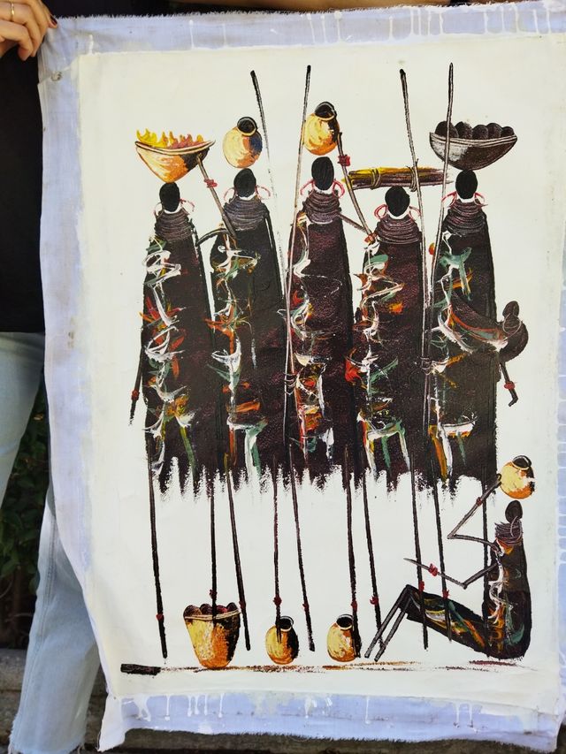 cuadro oleo sobre lienzo, Tanzania África