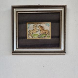 Quadro 19x22 cm - Raffigurante 2 cavalli