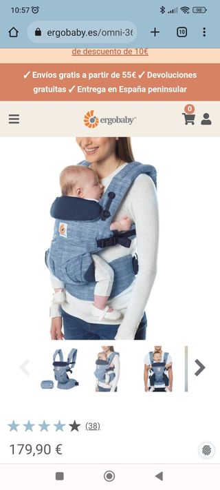 Mochila portabebés y cojín adaptador