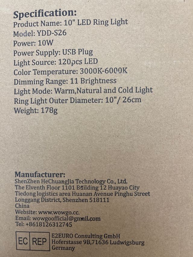 Anillo de luz para móvil 