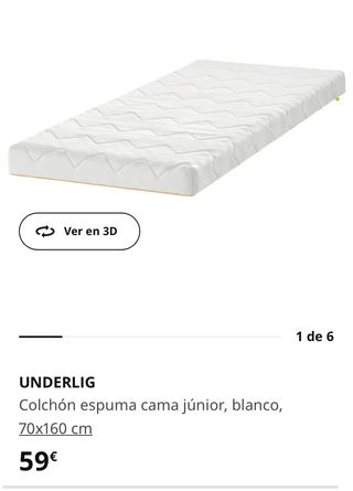 Cama pequeña Sniglar 70x160 Ikea + colchon