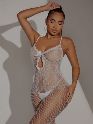 Medias de cuerpo transparente lencería