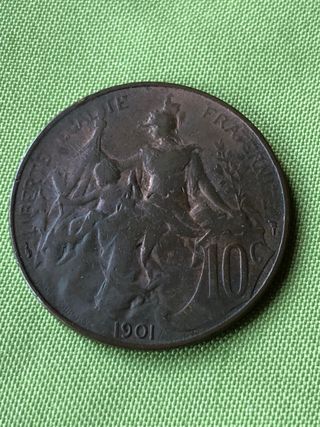 Moneda de FRANCIA de 10 centimos 1901.