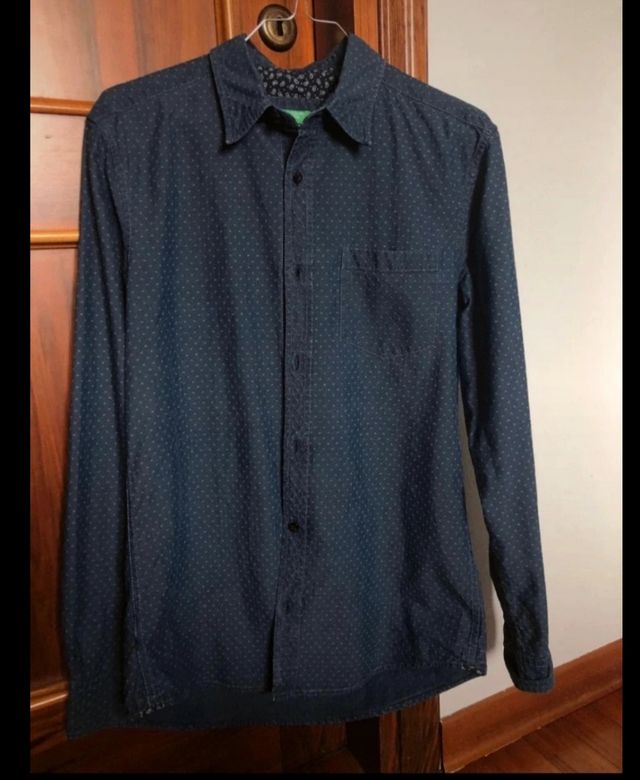 Camicia blu da uomo Benetton 
