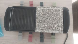 grill con piedra natural y plancha, grill