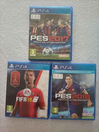 Pack de FIFA17, FIFA18, otro FIFA18 y FIFA20  