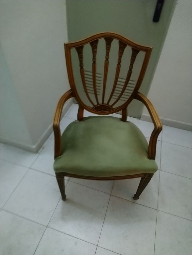 Silla y sillón intervite de nogal hepplewhite