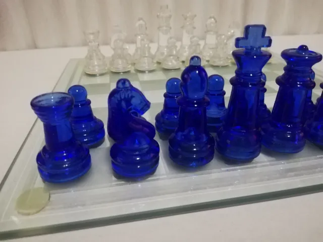 Ajedrez Cristal Azul doble