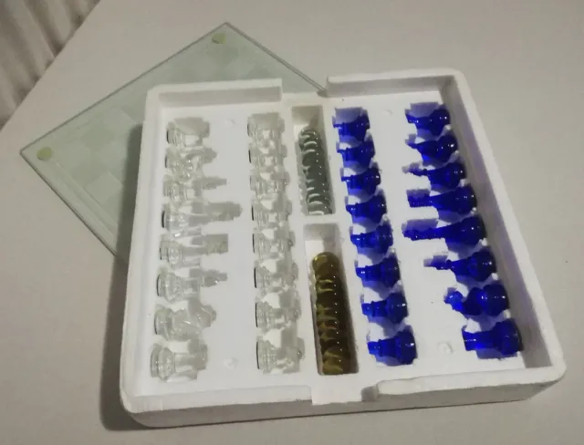 Ajedrez Cristal Azul doble