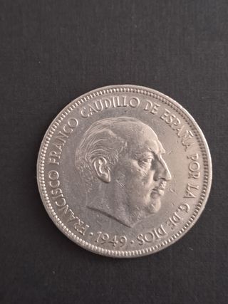 Moneda 5 pesetas 1949 *50