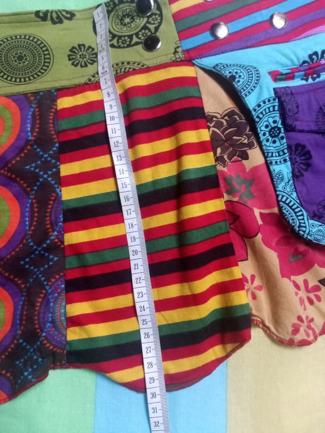 Falda mini hippie talla única