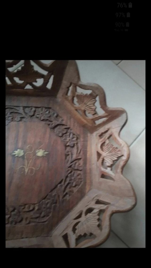 Centro tavola vintage in legno lavorato