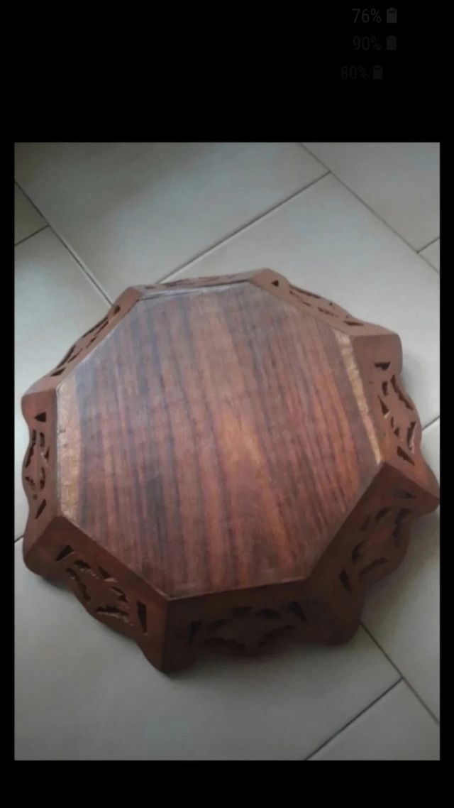 Centro tavola vintage in legno lavorato