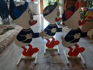 Statue in legno Qui, Quo e Qua (Disney)