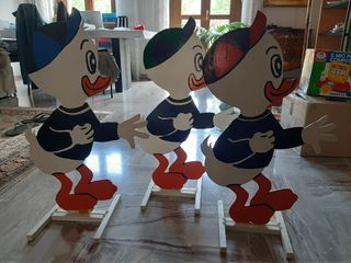 Statue in legno Qui, Quo e Qua (Disney)