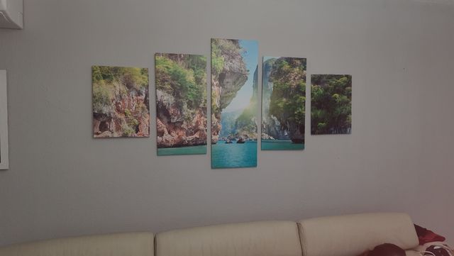 cuadro múltiple de 5 cuadros  triptico