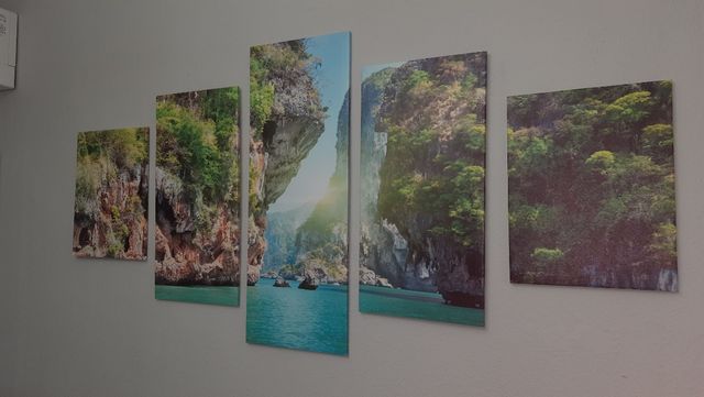 cuadro múltiple de 5 cuadros  triptico