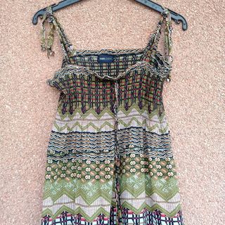 Vestido algodón bohemio tirantes estampado