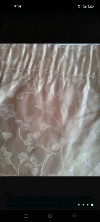 cortinas color salmón raso.