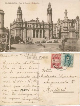 Tarjeta Postal. BARCELONA - Correos y Telégrafos