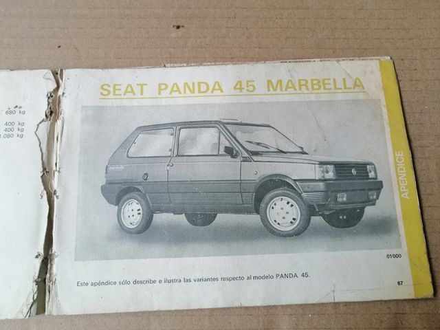 Libretto uso e manutenzione Seat Panda
