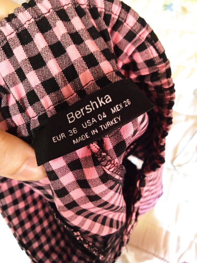 Falda pantalón mini de cuadros