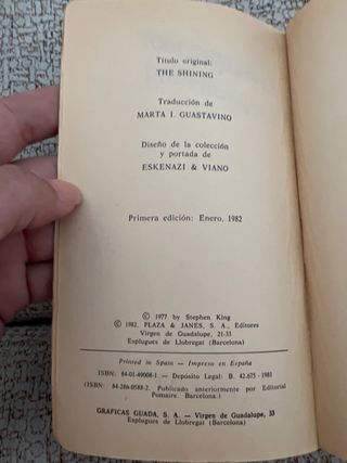 Libro "El resplandor"