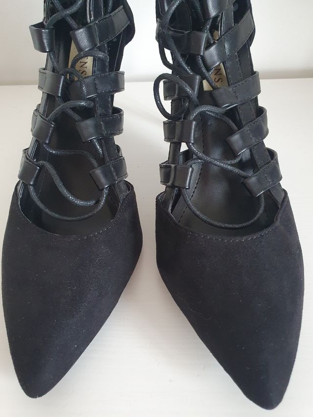 Zapato negro tacón tiras Talla 39 Top Queens