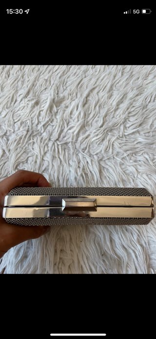 Bolso clutch Sfera mediano plateado