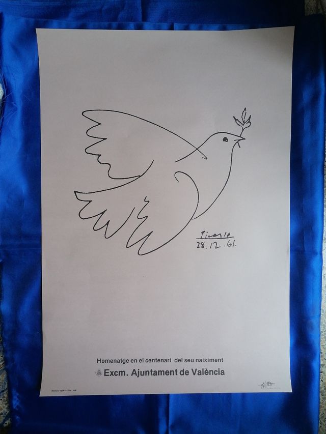 PICASSO. PALOMA DE LA PAZ. CARTEL. ORIGINAL 1981