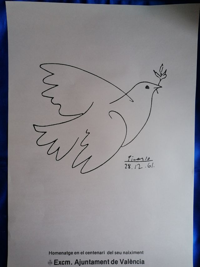 PICASSO. PALOMA DE LA PAZ. CARTEL. ORIGINAL 1981