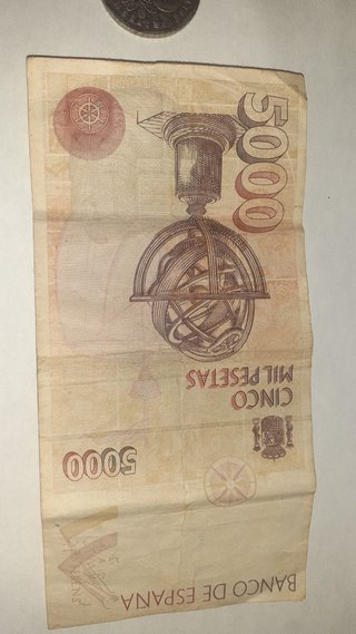 billete de 5000 pesetas y de 2000 berdaderos