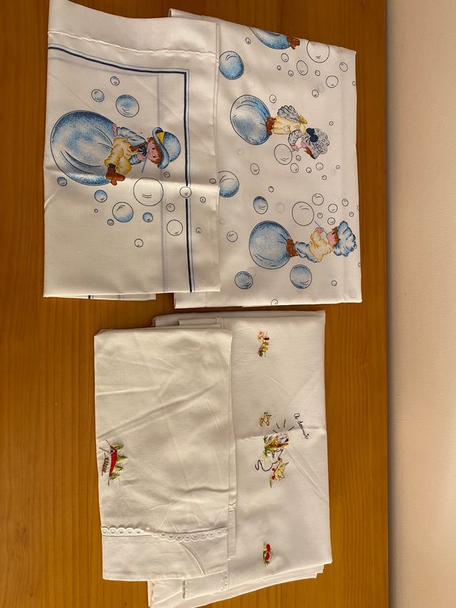 Lote de ropa bebe para camitas, cunas y varios