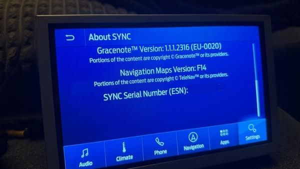 FORD SYNC3 F14 EUROPA 2025-26