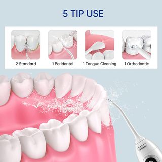 Irrigador Dental Portátil con 5 Boquillas